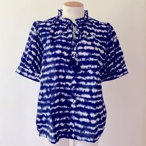NEW Ann Taylor Tie Dye Tassel Ties Blouse